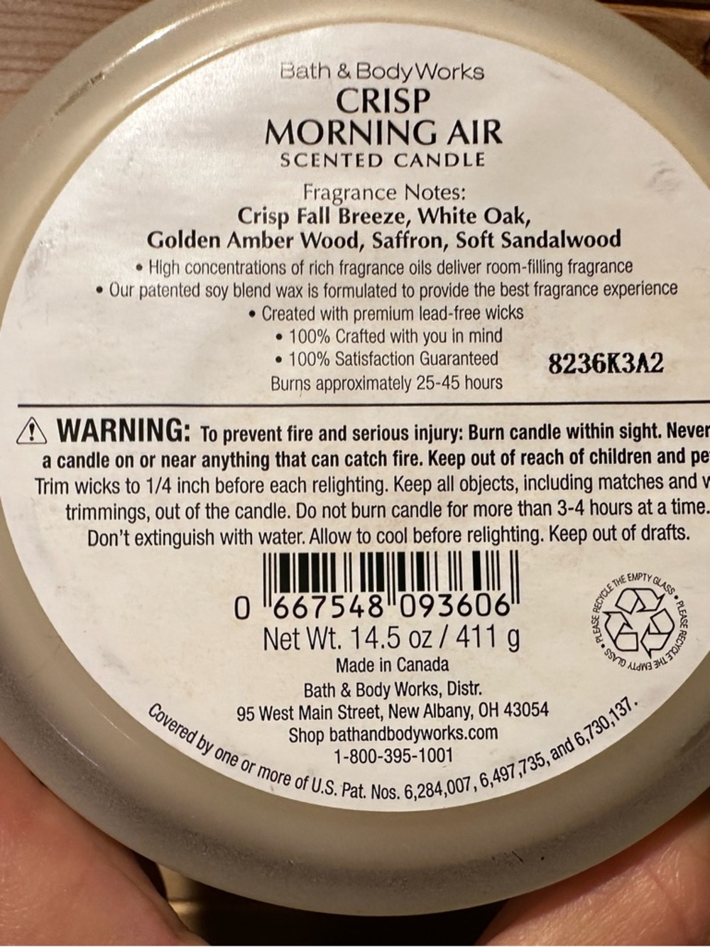 BNWT BATH & BODY WORKS 2 Morning Crisp Air candles - Picture 6 of 7